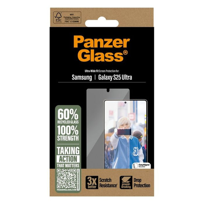 Vetro temperato UWF con aplicator per Samsung S25 Ultra, Transparent, PanzerGlass