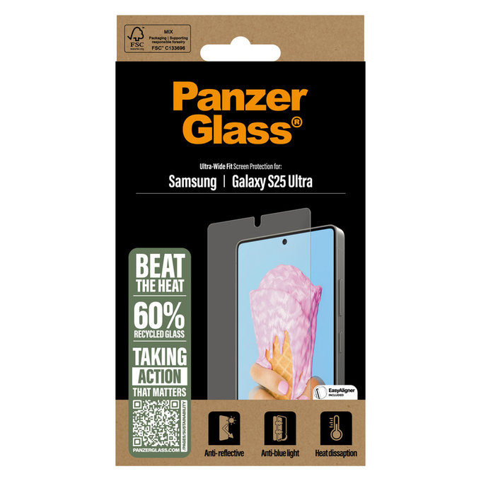 Vetro temperato UWF All-in-One con applicatore per Samsung Galaxy S25 Ultra, Trasparente, PanzerGlass