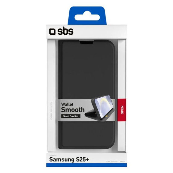 Custodia Book Wallet Smooth per Samsung S25+, Black, SBS