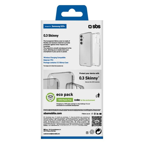 Custodia Skinny per Samsung S25+, Transparent, SBS