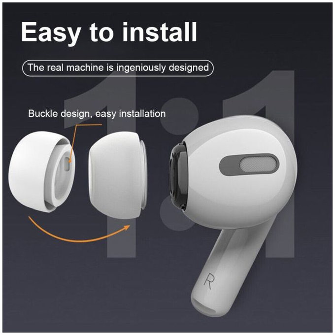 Set di gommini per AirPods Pro 3pcs L, S, XS, White, FixPremium