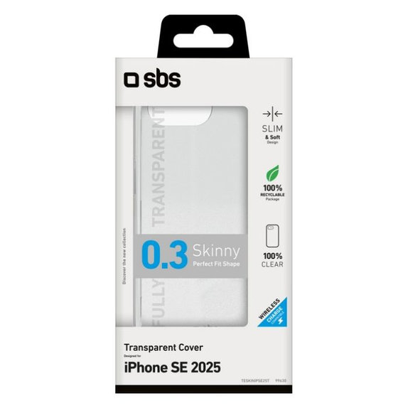 Custodia Skinny per iPhone 16e, Transparent, SBS