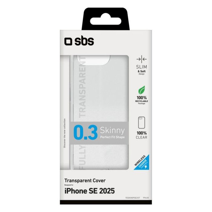 Custodia Skinny per iPhone 16e, Transparent, SBS