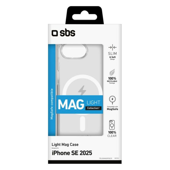 Custodia Light Mag per iPhone 16e, Transparent, SBS