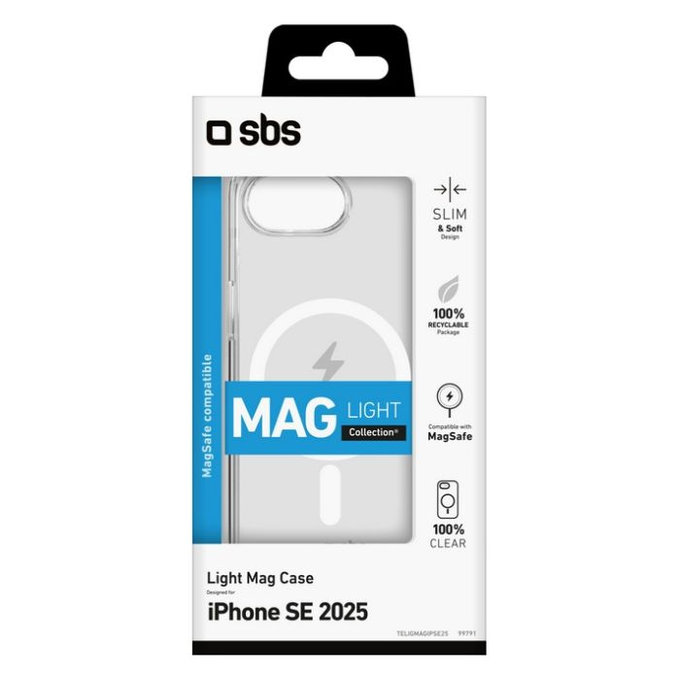 Custodia Light Mag per iPhone 16e, Transparent, SBS