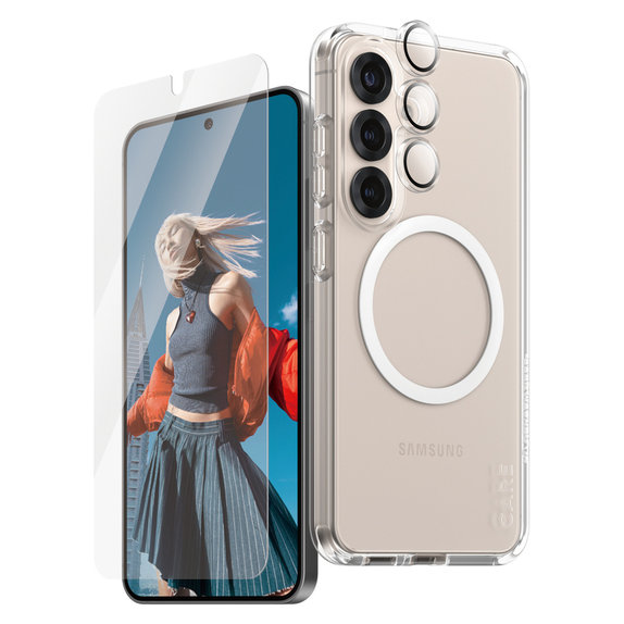 Bundle 3-in-1 per Samsung Galaxy S25, PanzerGlass