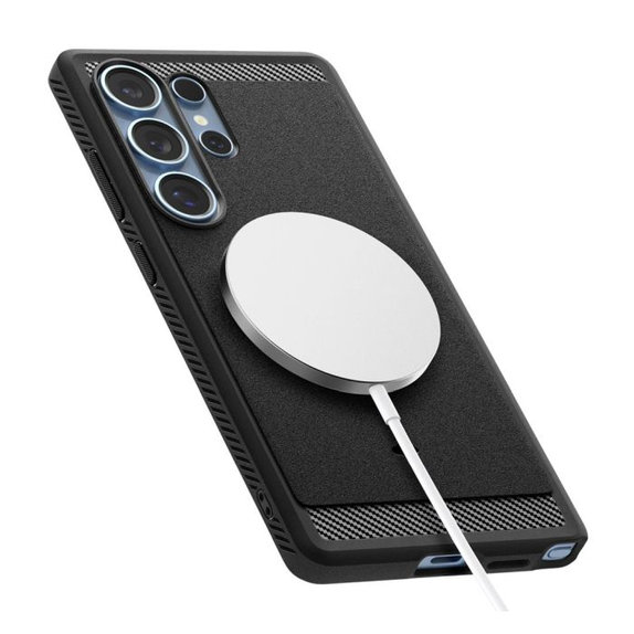 Custodia Rugged Armor con MagSafe per Samsung S25 Ultra, Matte Black, Spigen