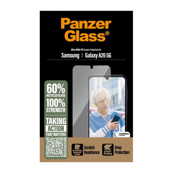 Vetro temperato UWF per Samsung A26 5G, Trasparente, PanzerGlass