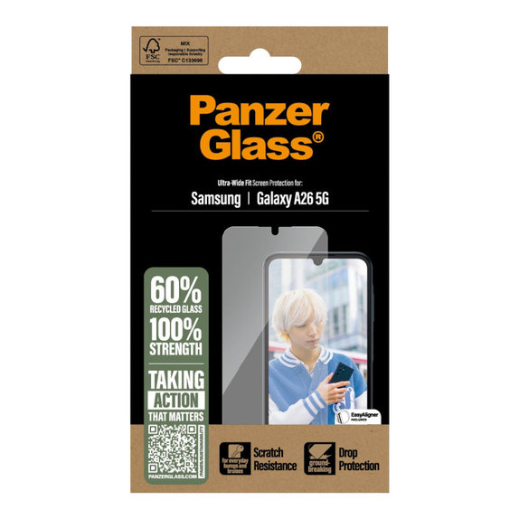 Vetro temperato UWF per Samsung A26 5G, Trasparente, PanzerGlass