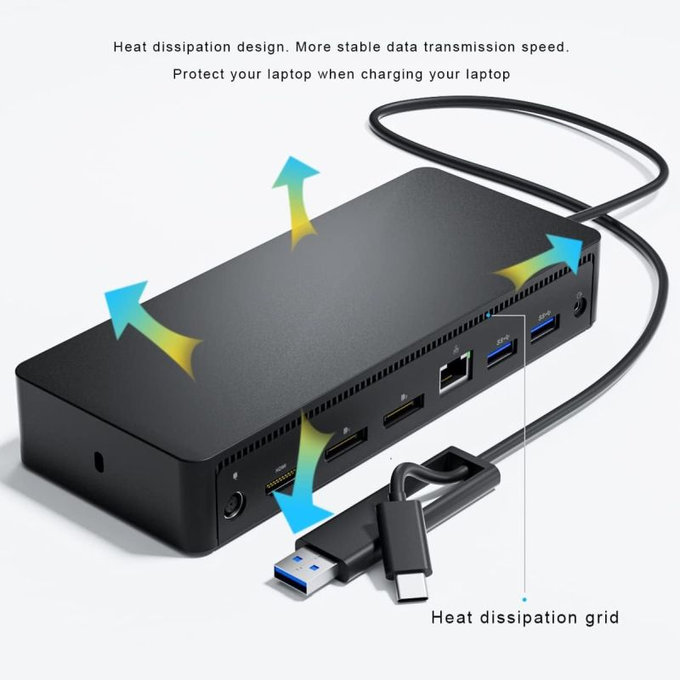 Docking Station USB-C con adattatore da 130W per Dell D6000, Ricondizionata