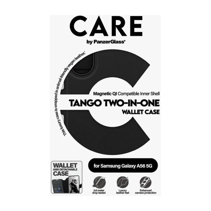 Custodia Wallet Tango Two-In-One per Samsung A56 5G, Black, PanzerGlass