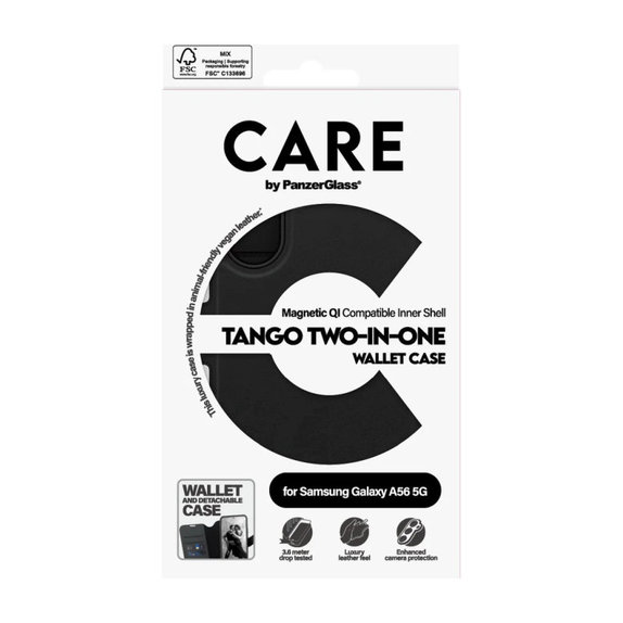 Custodia Wallet Tango Two-In-One per Samsung A56 5G, Black, PanzerGlass