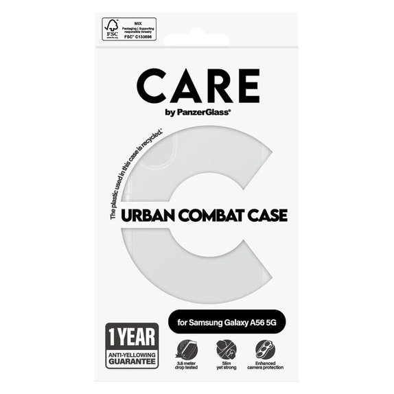 Custodia Urban Combat per Samsung Galaxy A56 5G, Trasparente, PanzerGlass
