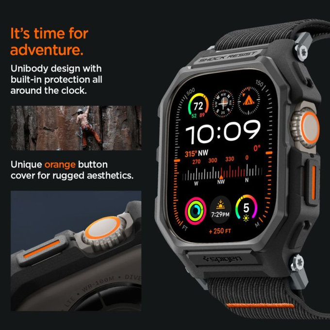 Strap Lite Fit "Pro" per Apple Watch Ultra (49mm), Matte Black, Spigen