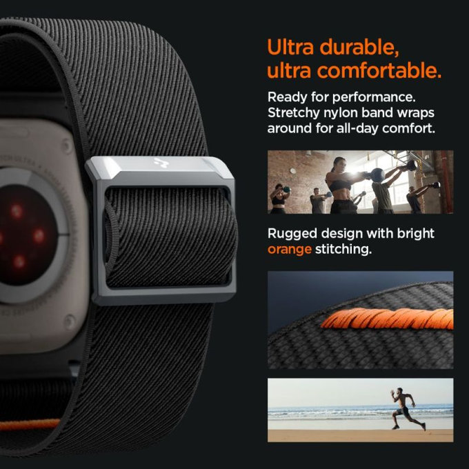 Strap Lite Fit "Pro" per Apple Watch Ultra (49mm), Matte Black, Spigen