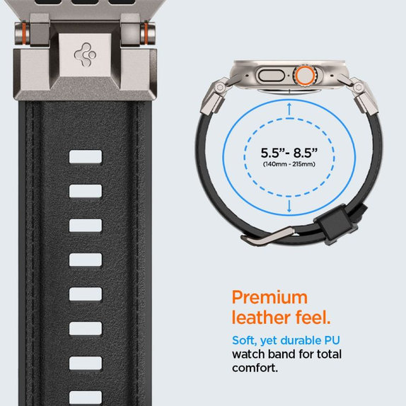 Strap Durapro Armor PU per Apple Watch (42, 44, 45, 49mm), Black, Spigen