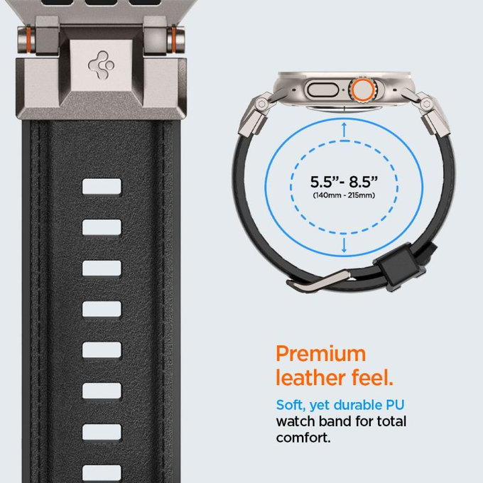 Strap Durapro Armor PU per Apple Watch (42, 44, 45, 49mm), Black, Spigen