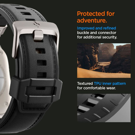 Strap Durapro Armor PU per Apple Watch (42, 44, 45, 49mm), Black, Spigen