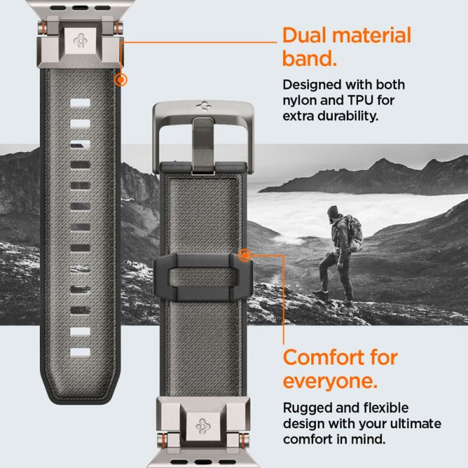 Strap Durapro Armor per Apple Watch (42, 44, 45, 49mm), Gray, Spigen