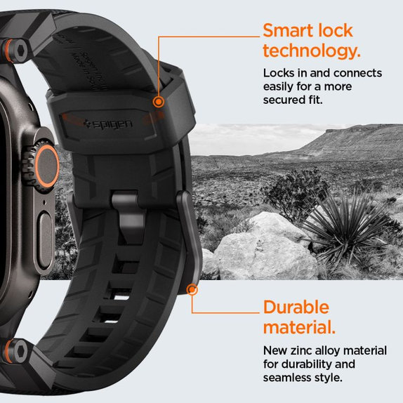 Strap Durapro Armor per Apple Watch (42, 44, 45, 49mm), Black Edition, Spigen