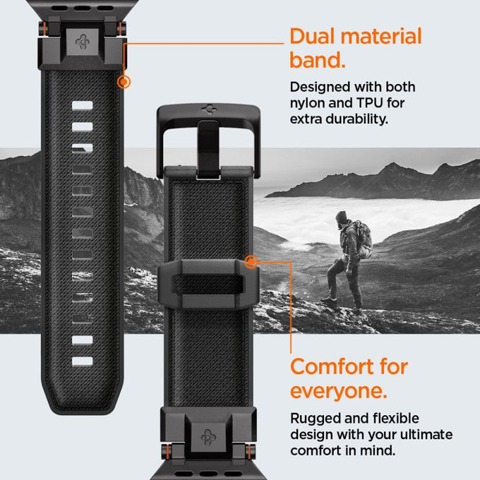 Strap Durapro Armor per Apple Watch (42, 44, 45, 49mm), Black Edition, Spigen