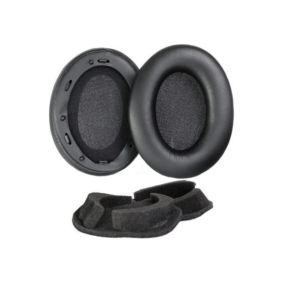 Cuscinetti auricolari di ricambio per Sony WH-1000XM3, Memory foam and PU leather, Black, 1 paio