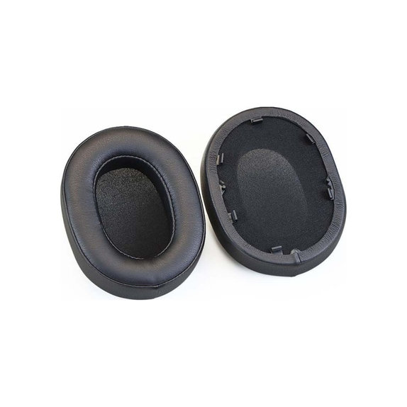 Cuscinetti auricolari di ricambio per Sony WH-1000XM5, Memory foam and PU leather, Black, 1 paio