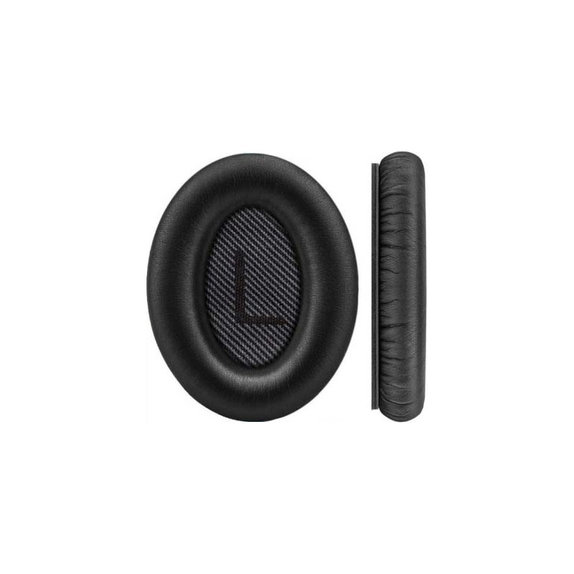 Cuscinetti auricolari di ricambio per Bose QuietComfort 35, Memory foam and PU leather, Black, 1 paio