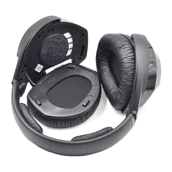 Cuscinetti auricolari di ricambio per Sennheiser HDR175, RS175, Memory foam and PU leather, Black, 1 paio
