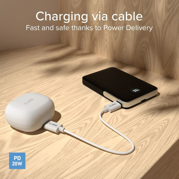 PowerBank 5000mAh, 20W, Power Delivery con supporto magnetico, Black, SBS
