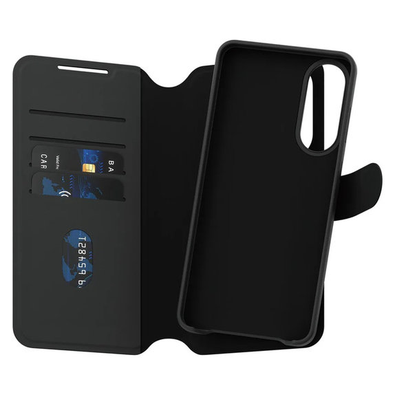 Custodia Wallet Tango Two-In-One con QI per Samsung Galaxy S25 Edge, Nero, PanzerGlass