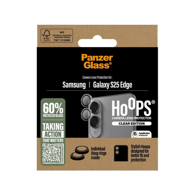 Protezione lente fotocamera Hoops per Samsung S25 Edge, Trasparente, PanzerGlass