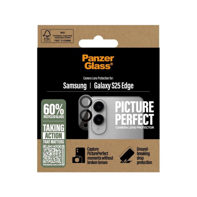 Protezione lente fotocamera PicturePerfect per Samsung S25 Edge, Nero, PanzerGlass