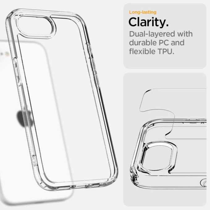 Custodia Ultra Hybrid per iPhone 16e, Crystal Clear, Spigen