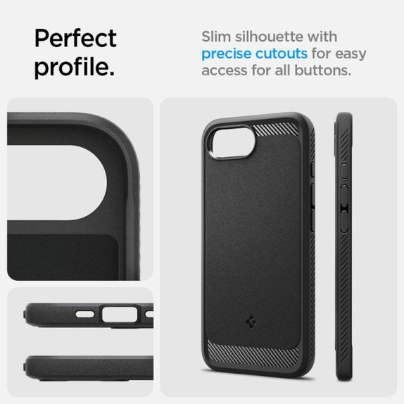 Custodia Rugged Armor con MagSafe per iPhone 16e, Matte Black, Spigen