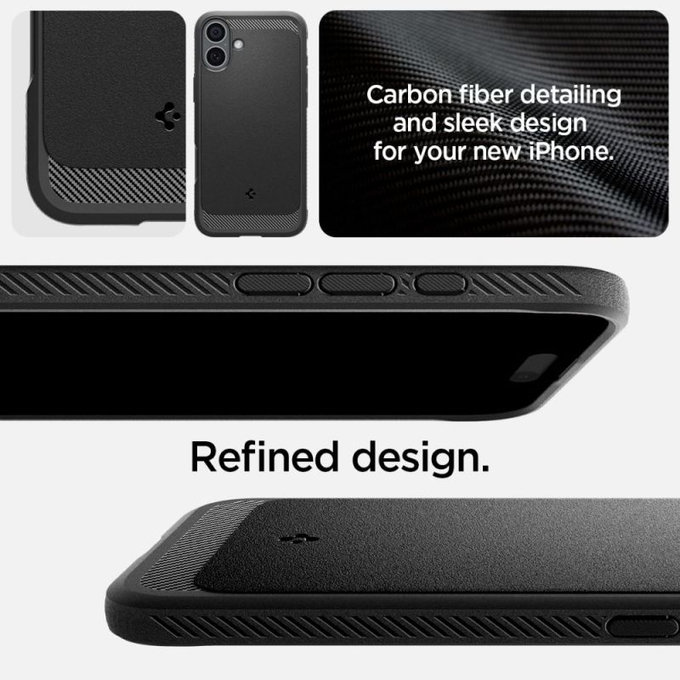 Custodia Rugged Armor con MagSafe per iPhone 16, Matte Black, Spigen