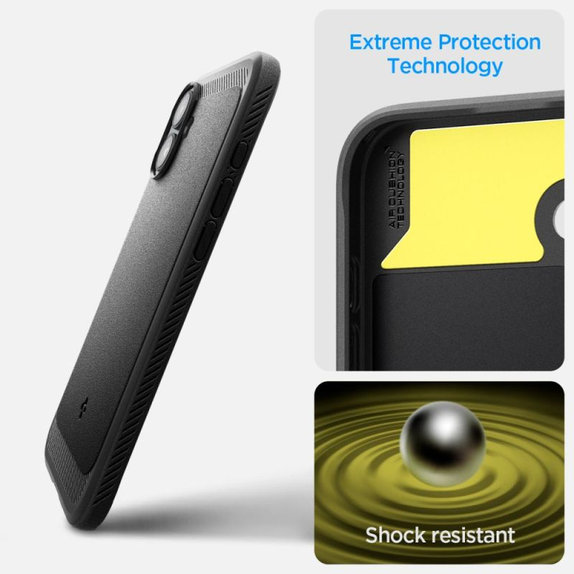 Custodia Rugged Armor con MagSafe per iPhone 16, Matte Black, Spigen