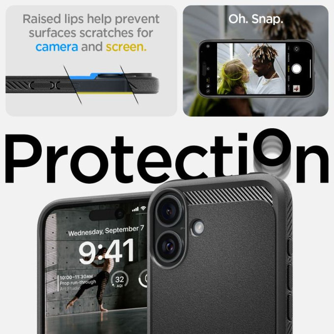 Custodia Rugged Armor con MagSafe per iPhone 16, Matte Black, Spigen