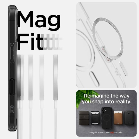 Custodia Ultra Hybrid "T" con MagSafe per iPhone 16, Frost Black, Spigen