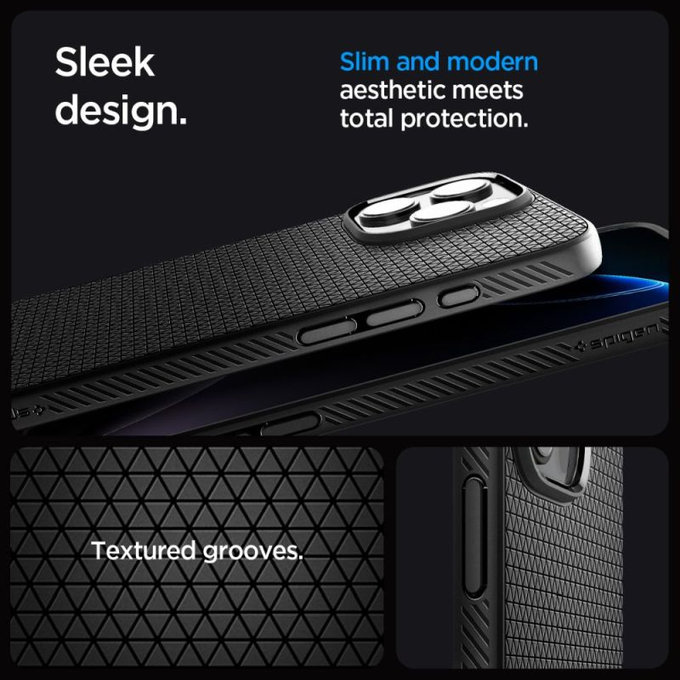 Custodia Liquid Air "T" con MagSafe per iPhone 16 Pro, Matte Black, Spigen