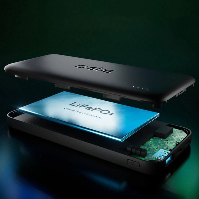 PowerBank Infinity 10 000mAh, 10W, LiFePO4, USB-C/USB-A, Black, SBS