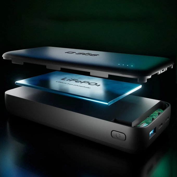 PowerBank Infinity 20 000mAh, 10W, LiFePO4, USB-C/USB-A, Black, SBS