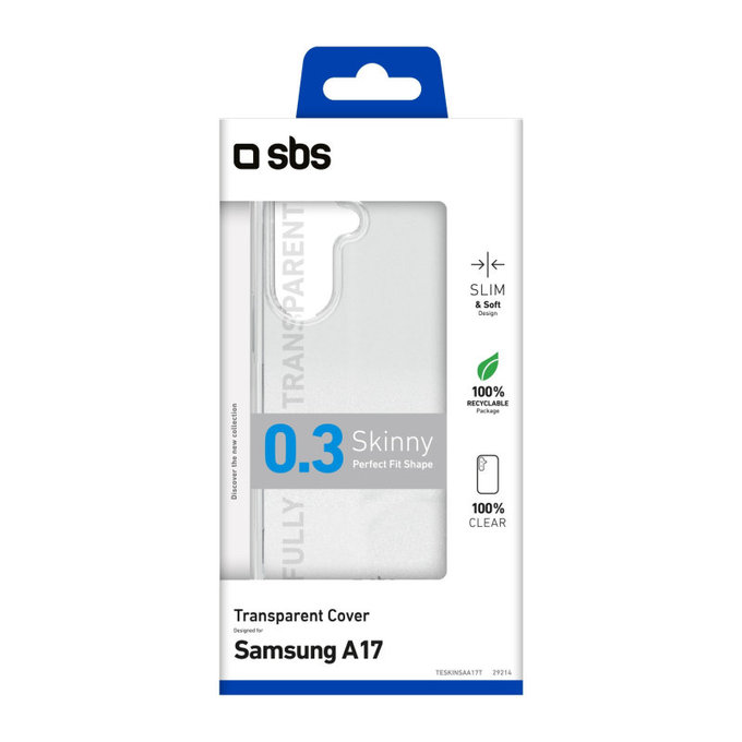 SBS - Custodia Skinny per Samsung Galaxy A17 5G, trasparente