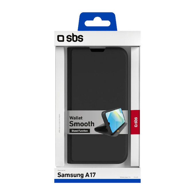 SBS - Custodia Book Wallet Smooth per Samsung Galaxy A17 5G, Black