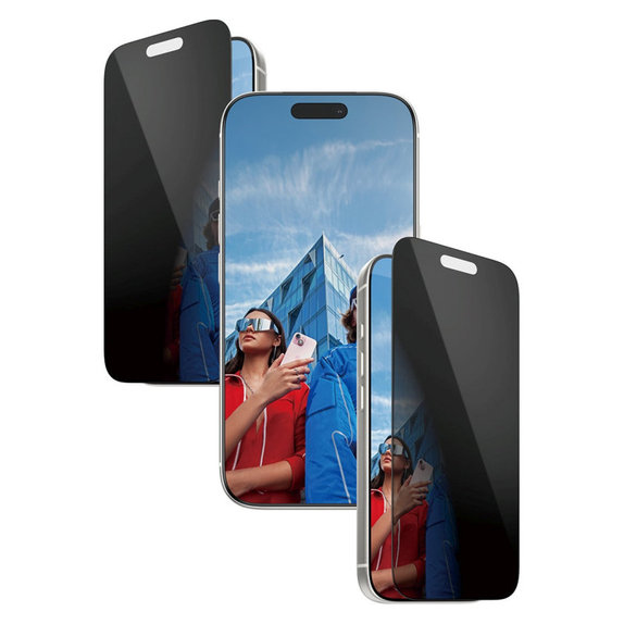 Vetro temperato UWF 2-Way Privacy con applicatore per iPhone 17 Pro, Nero, PanzerGlass