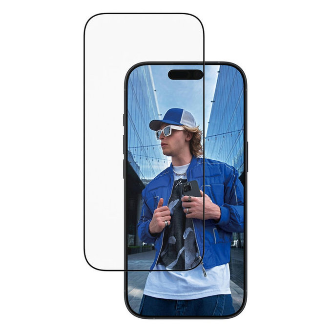 Vetro temperato UWF con applicatore per iPhone 17/16 Pro, Black, PanzerGlass