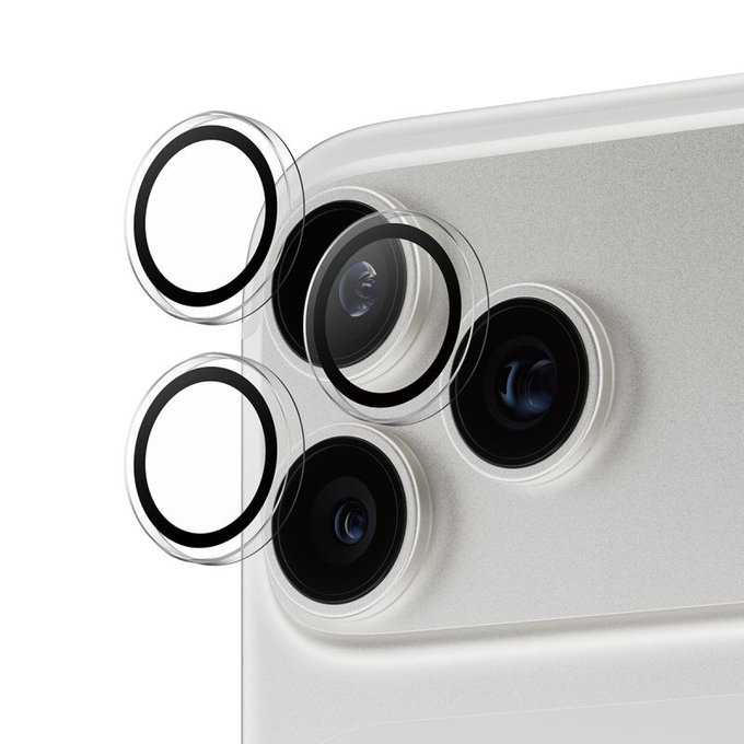 Protezione obiettivo fotocamera posteriore Hoops per iPhone 16 Pro, 16 Pro Max, 17 Pro, 17 Pro Max, Transparent, PanzerGlass