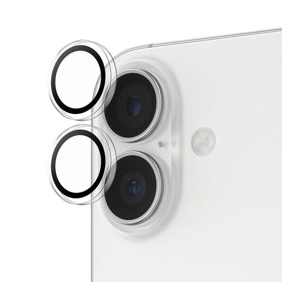 Protezione obiettivo fotocamera posteriore Hoops per iPhone 16, 16 Plus, 17, Transparent, PanzerGlass