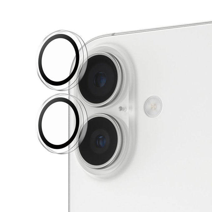 Protezione obiettivo fotocamera posteriore Hoops per iPhone 16, 16 Plus, 17, Transparent, PanzerGlass