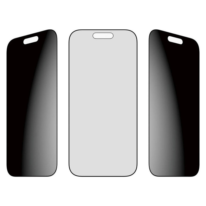 Vetro temperato privacy UWF 2-Way con applicatore per iPhone 17/16 Pro, Black, PanzerGlass